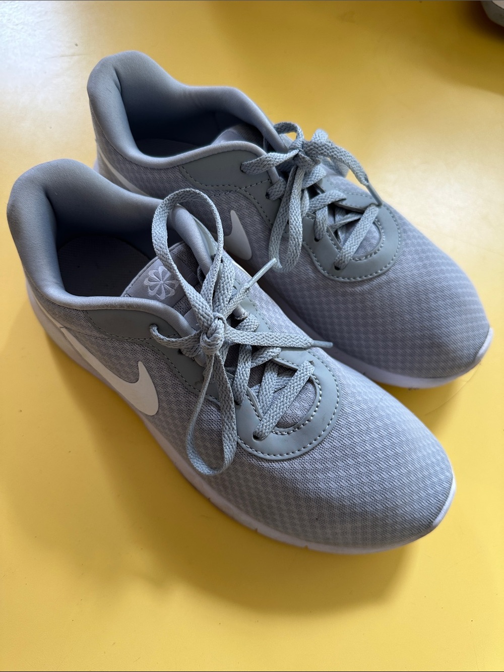 Nike Gray Mesh Athletic Sneakers with White Swoosh